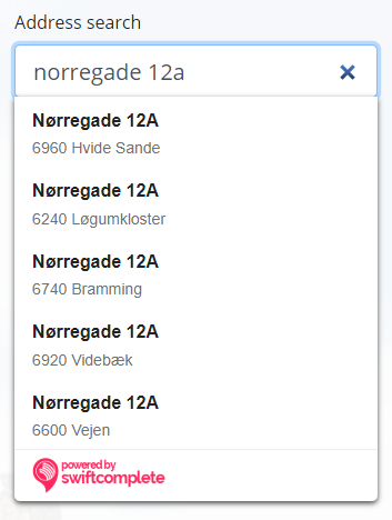 Denmark address autocomplete