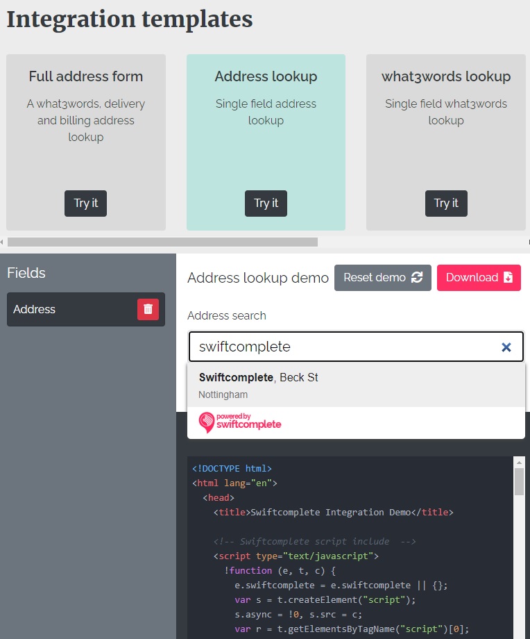 Trying address autocomplete with Swiftcomplete's integration builder Trying address autocomplete with Swiftcomplete's integration builder