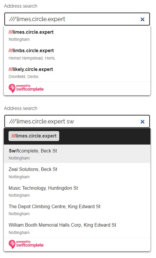 Single field what3words searching