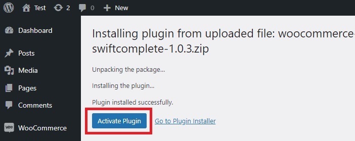 Click Activate Plugin